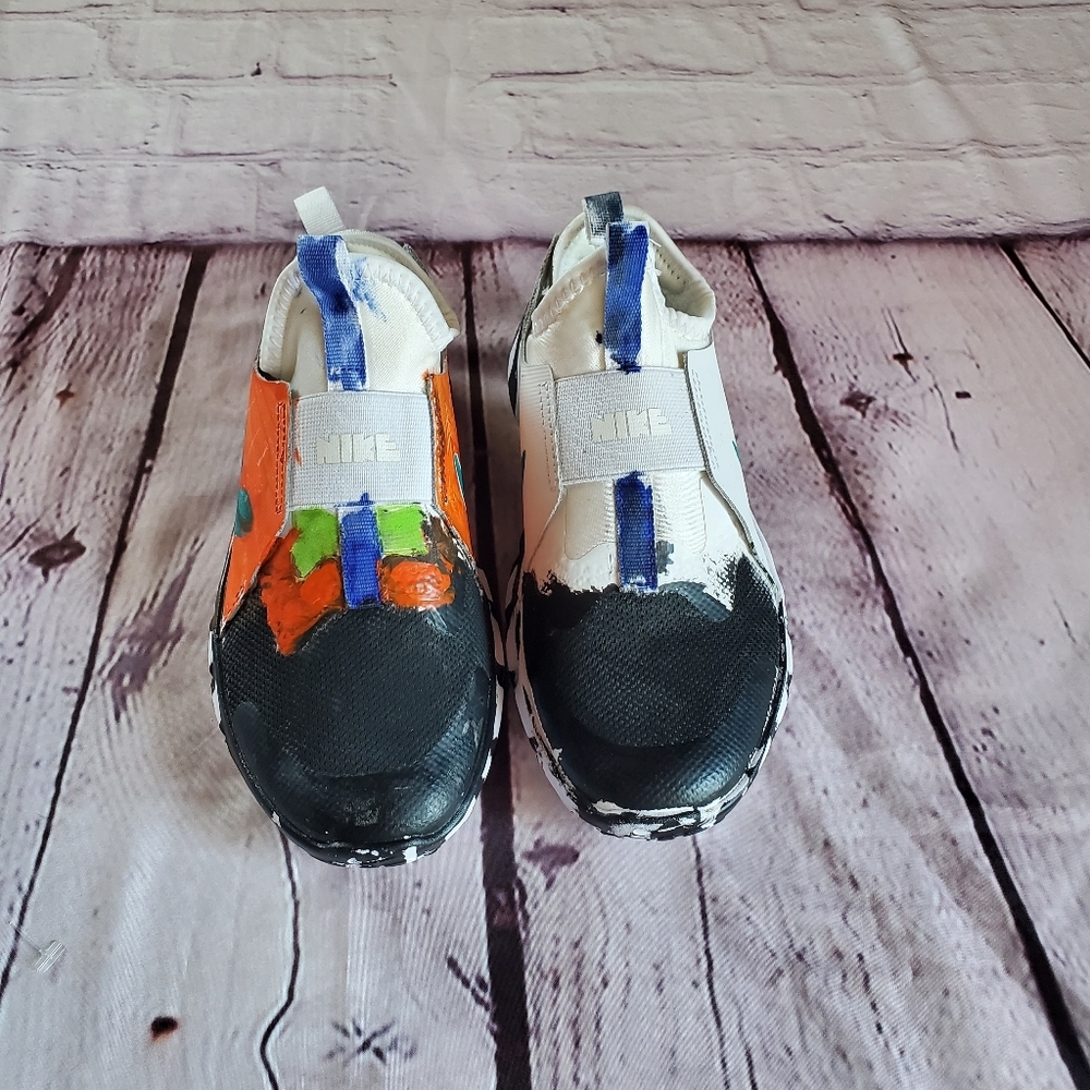 Nike Flex Runner Kids Graffiti Multicolor Size 2.5 Pull-on Low Top New-No-Box - Picture 3 of 11
